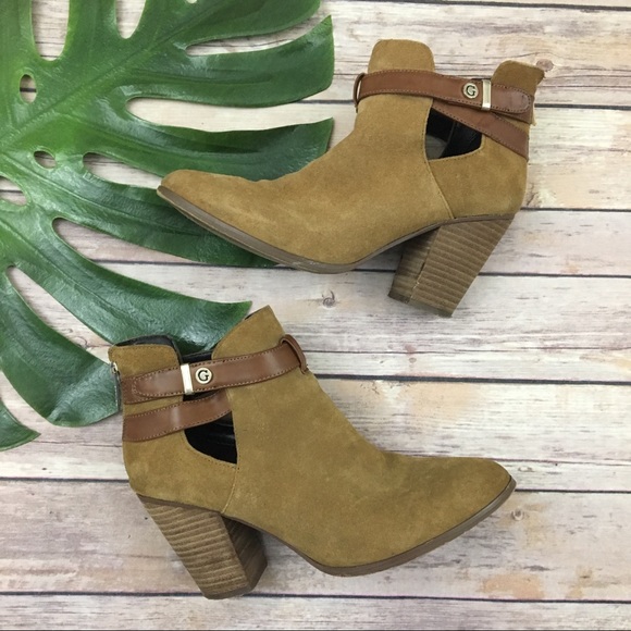 Guess Shoes - Guess brown suede chunky heel ankle booties